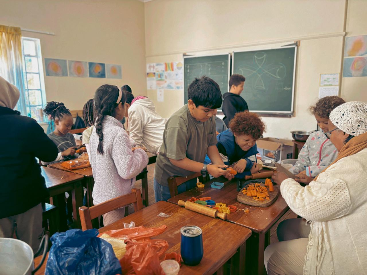 gaia waldof kids doing arts and crafts