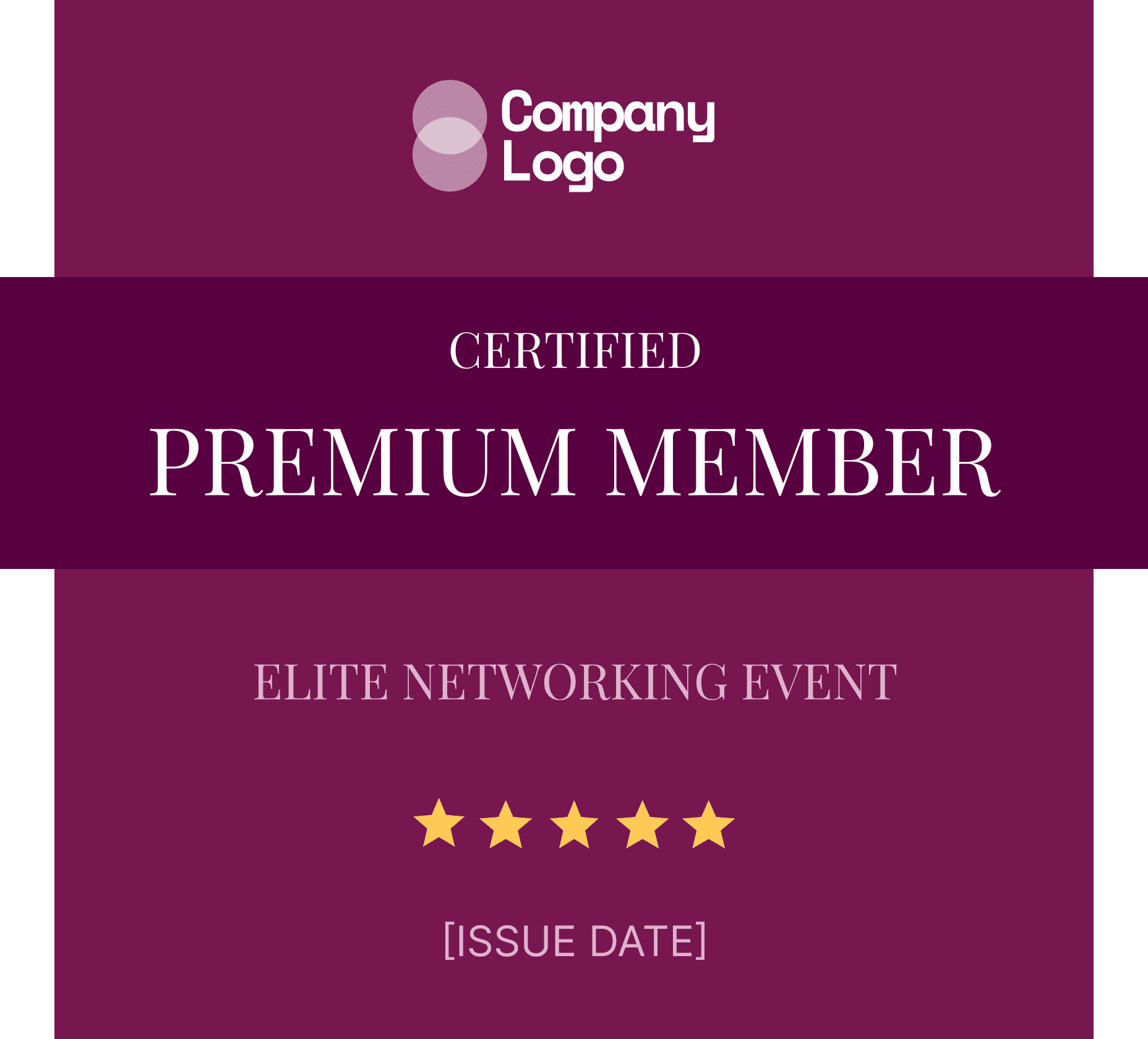 Wauld - Formal and official red premium member badge template