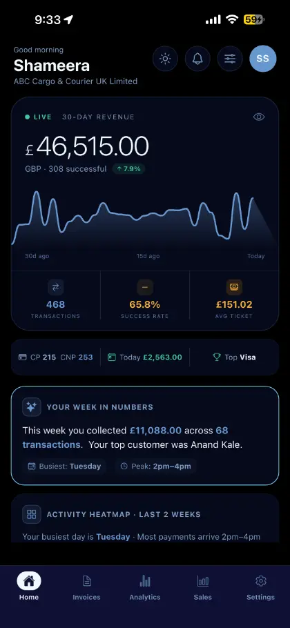 TWPayz app home