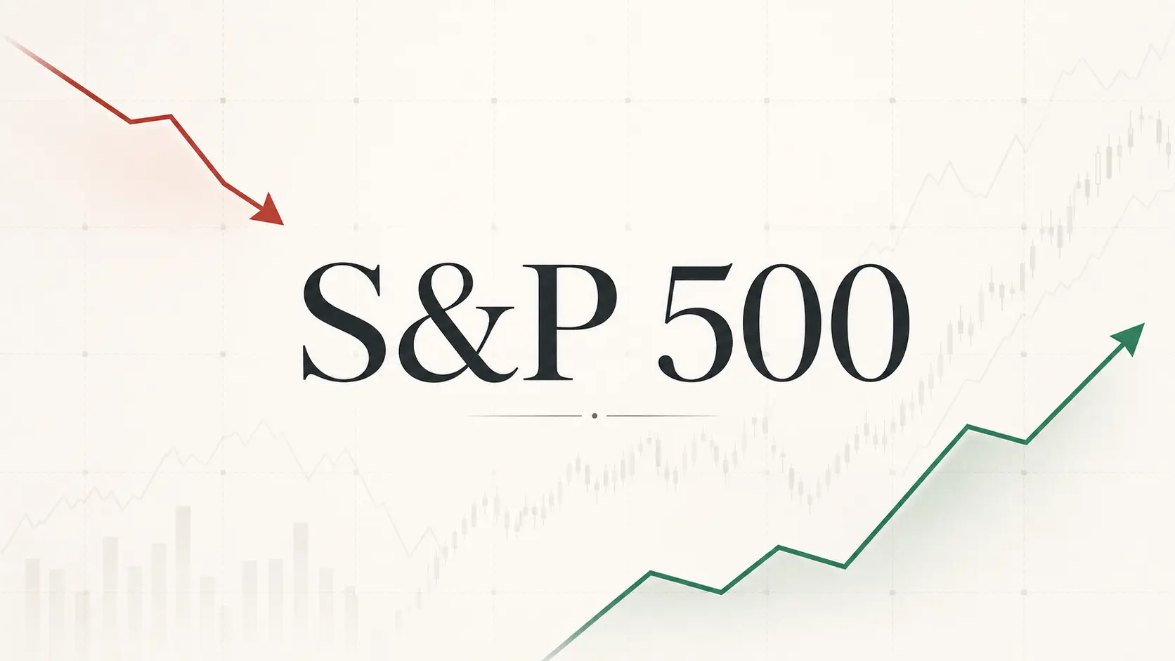 Gráfico do índice S&P 500 em ascensão, representando o crescimento do mercado de ações dos EUA