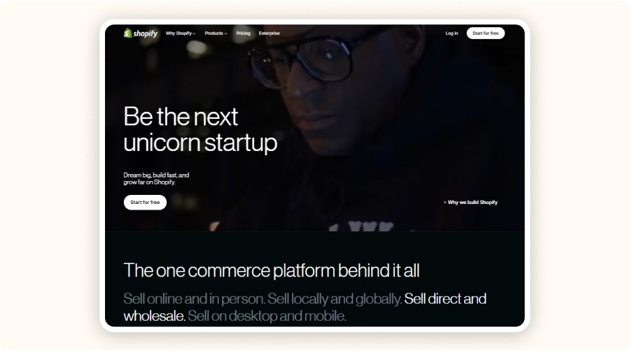 shopify homepage