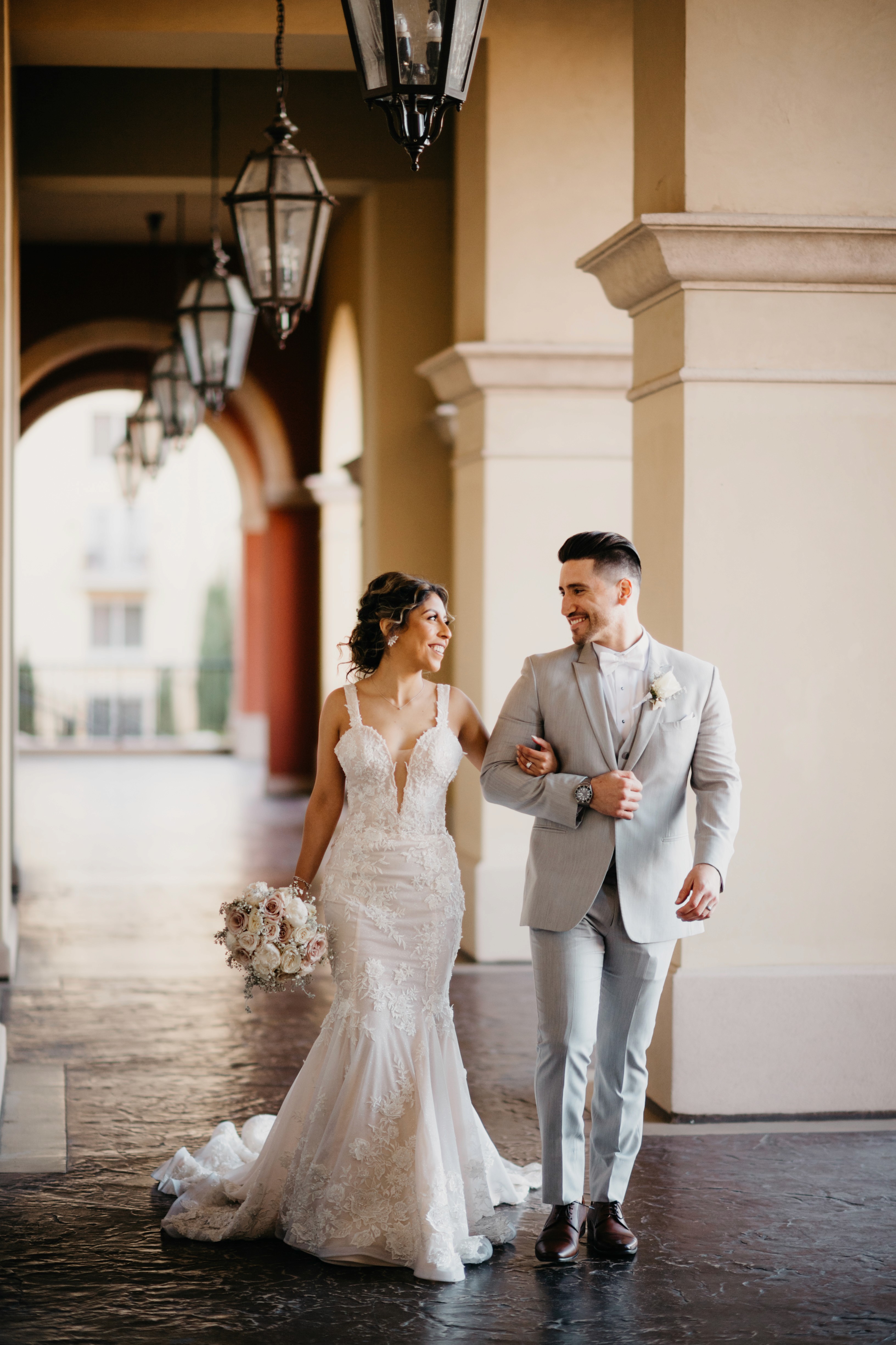 Bride and groom portraits at Hilton Lake Las Vegas Resort in Nevada