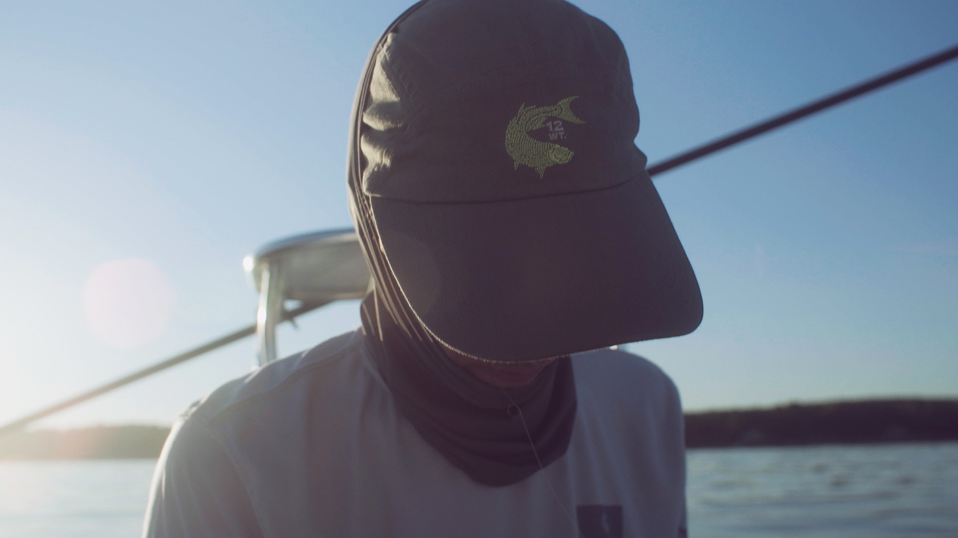 Brand identity for Twelve Weight, a fly fishing apparel company, shown in use on the water