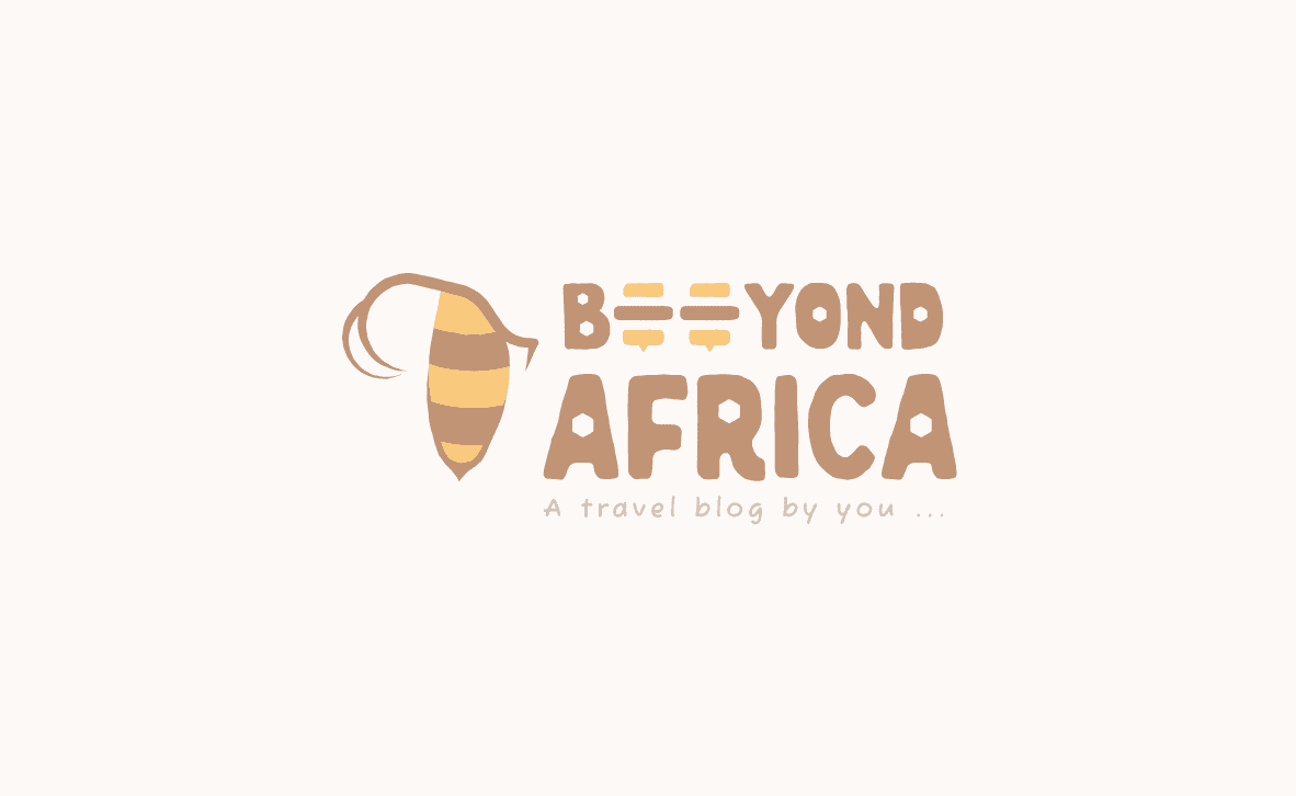 The Beeyond Africa logo: the African continent cleverly shaped into a bee, symbolizing adventurous storytelling by Africans.