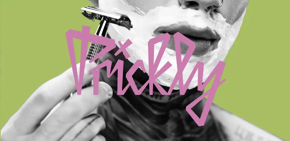 Prickly logo design, gender neutral shaving cream branding