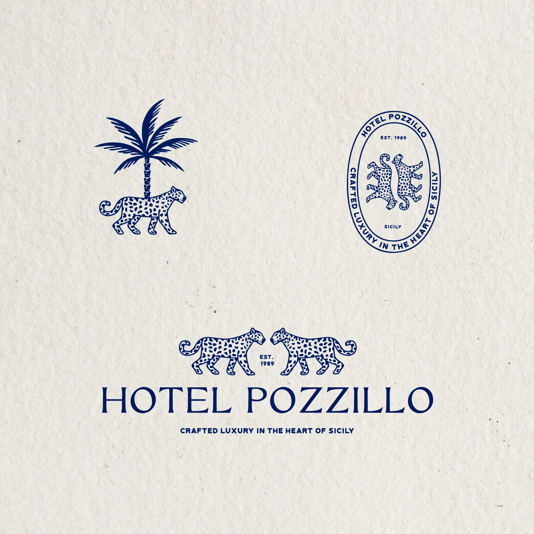 Full logo suite of Hotel Pozzillo including multiple logo variations