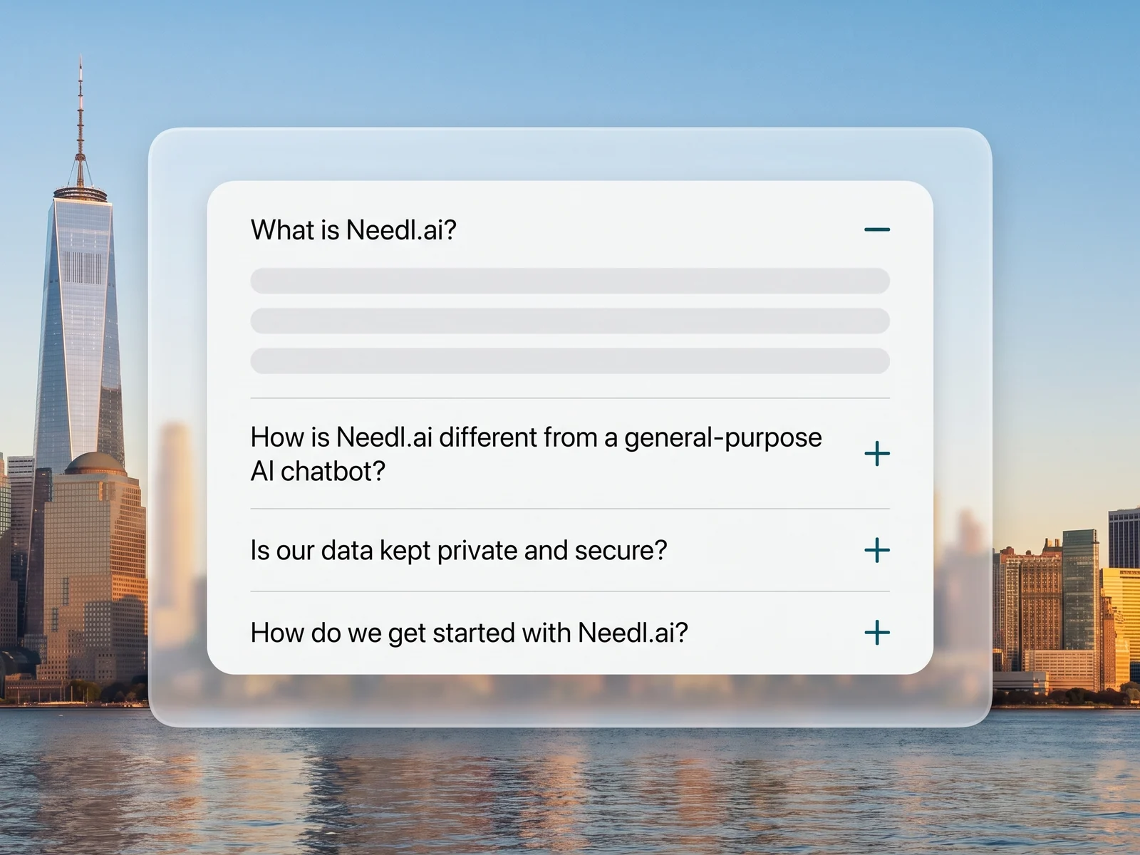 Illustration of a list of frequently asked questions with the first one open