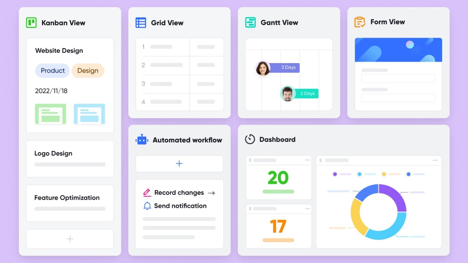 Lark's versatile views for project management
