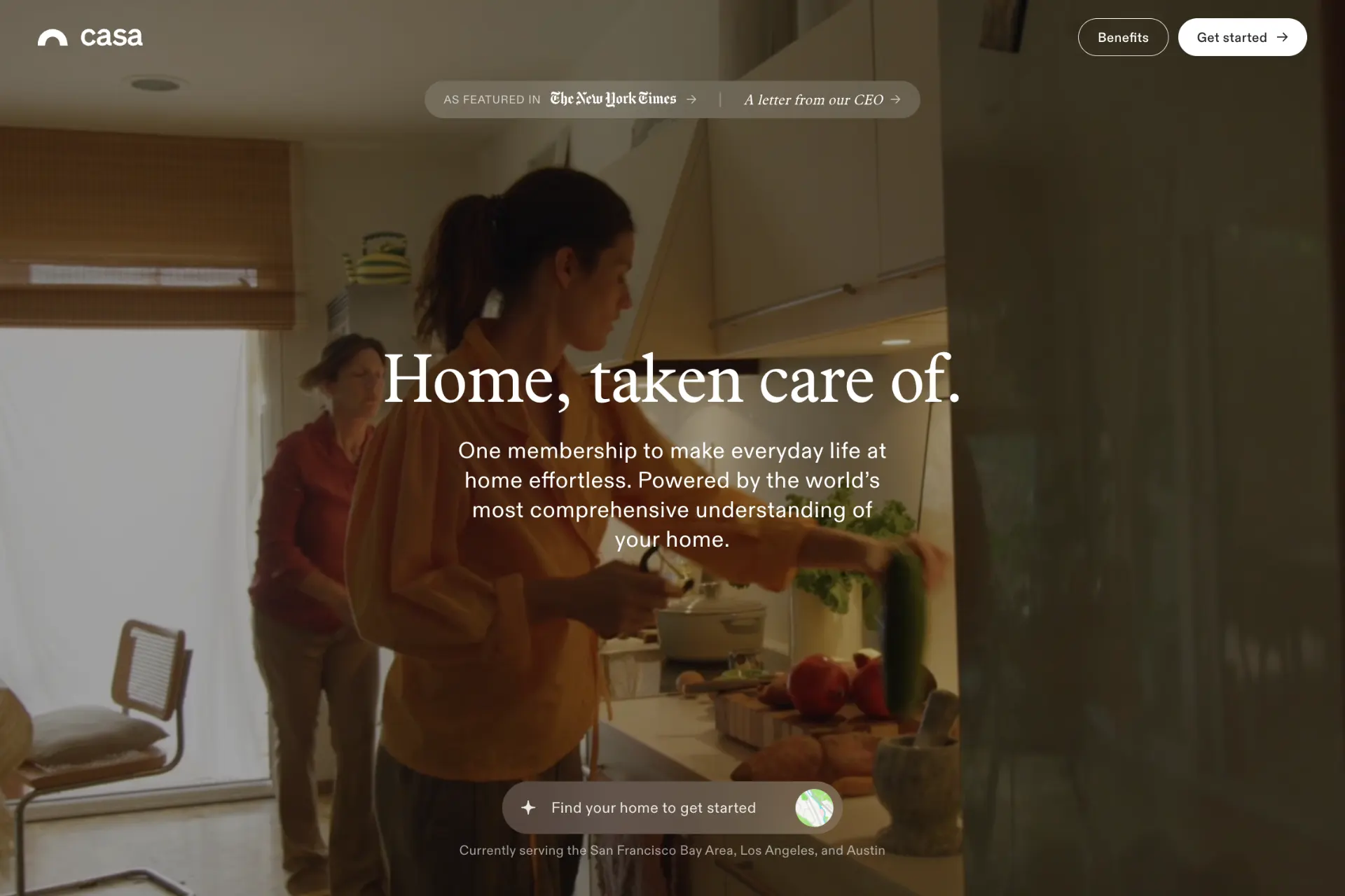 Screenshot of Casa website