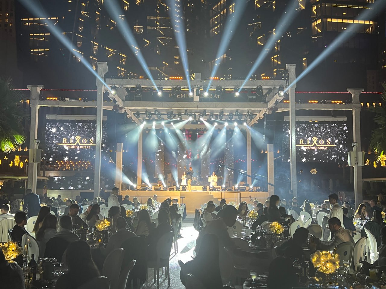 rixos - lighting - design - people - newyear - stage - truss - sound - dubai - uae