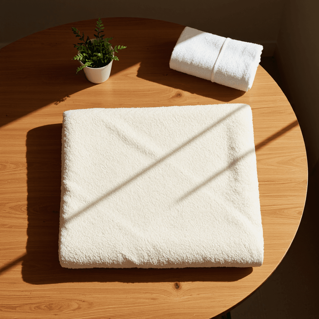 product photography of folded blanket