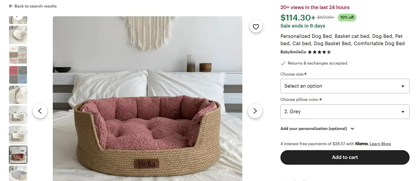 Etsy Dog Bed