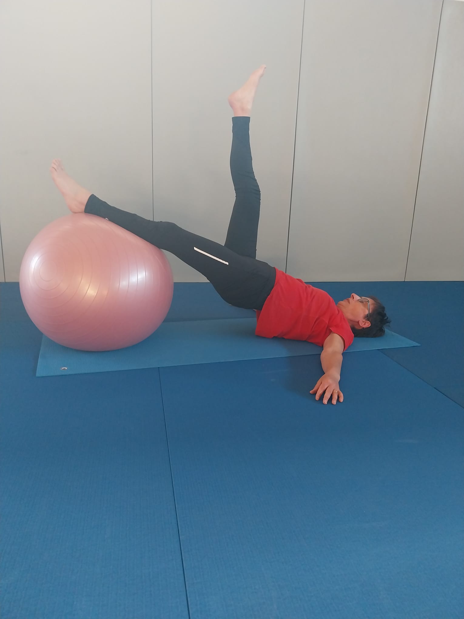 Participant réalisant un exercice sur Swiss Ball