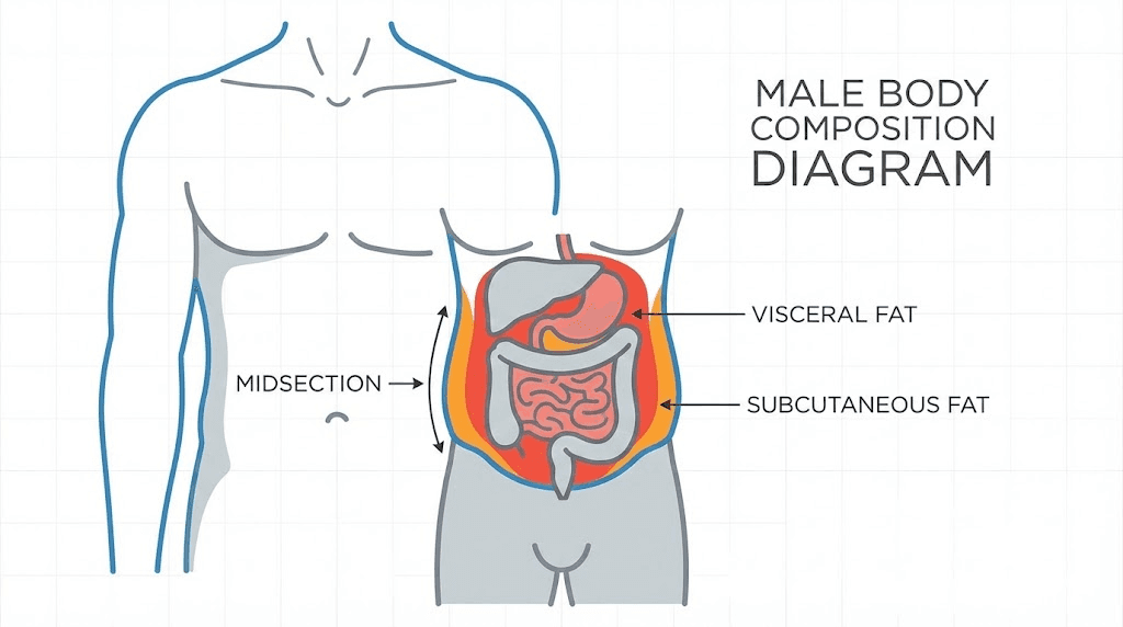 Fat burning peptides for men targeting visceral belly fat distribution