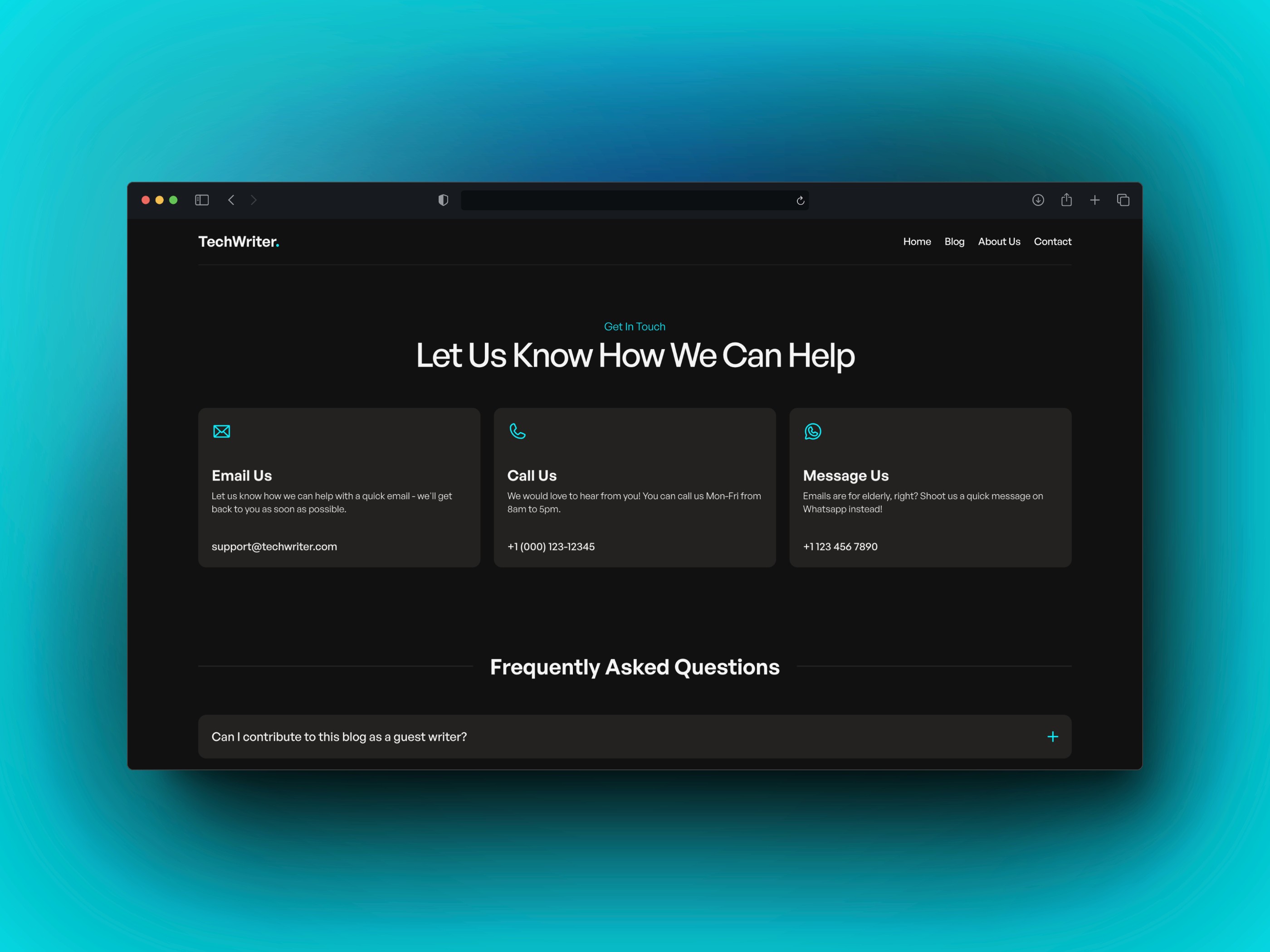 TechWriter — 博客媒体网站设计灵感