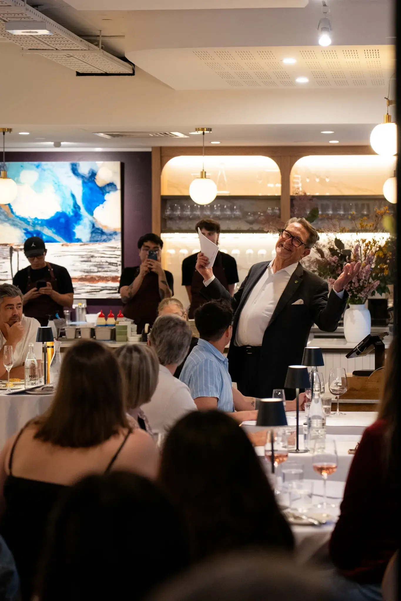 Guests celebrating wedding at a private event in the ANNATA dining room
