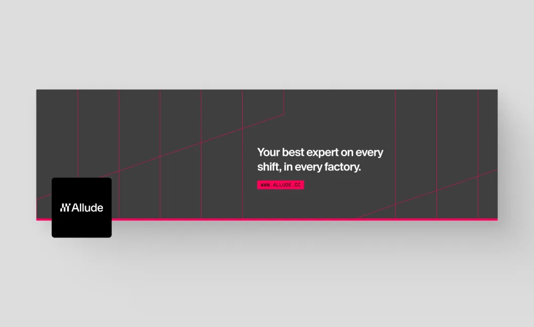 Allude brand banner on dark background