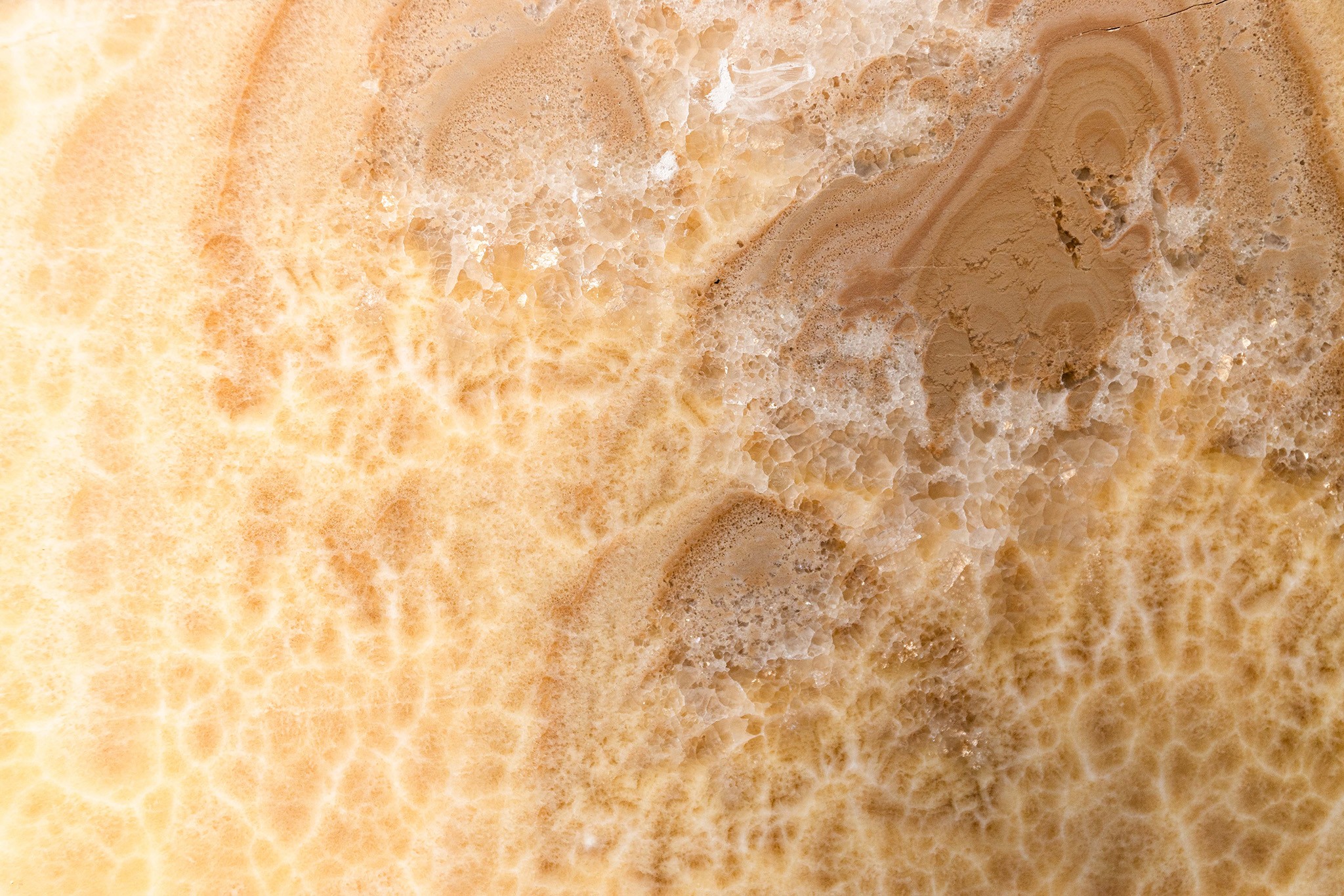 Naturstein Onyx orange Maserung Nahaufnahme