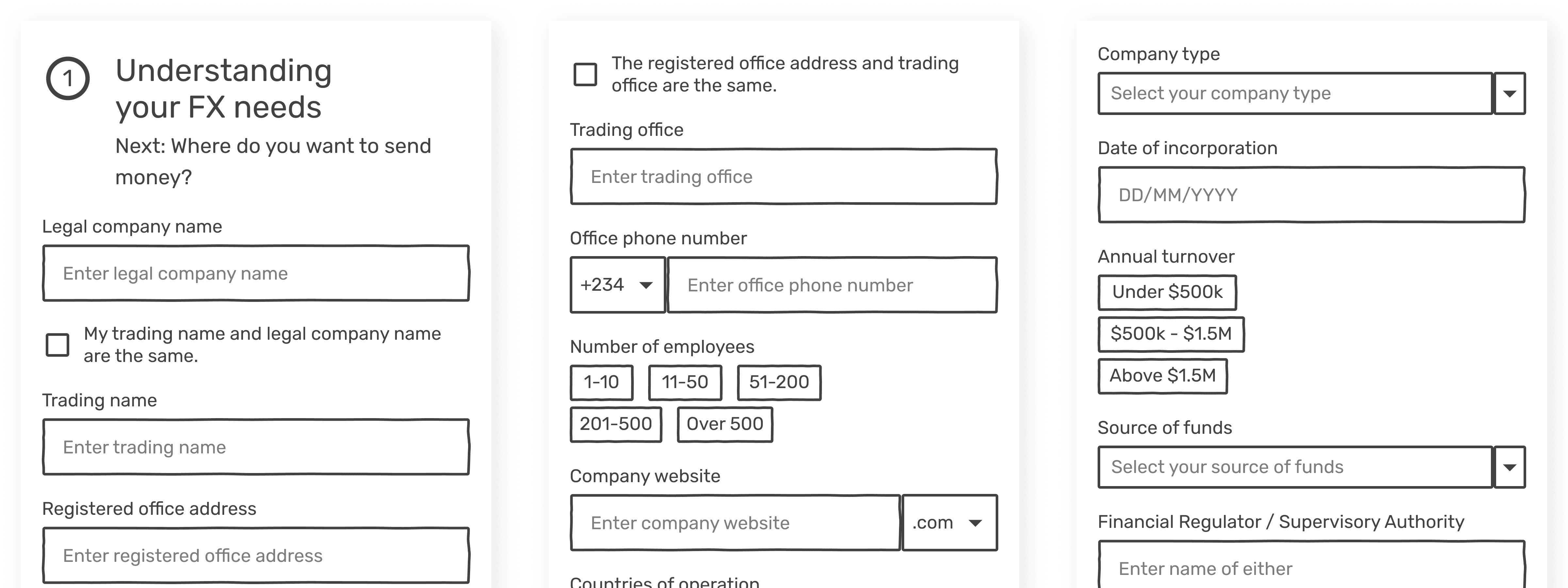Quick designs to test how we could simplify a complex process.