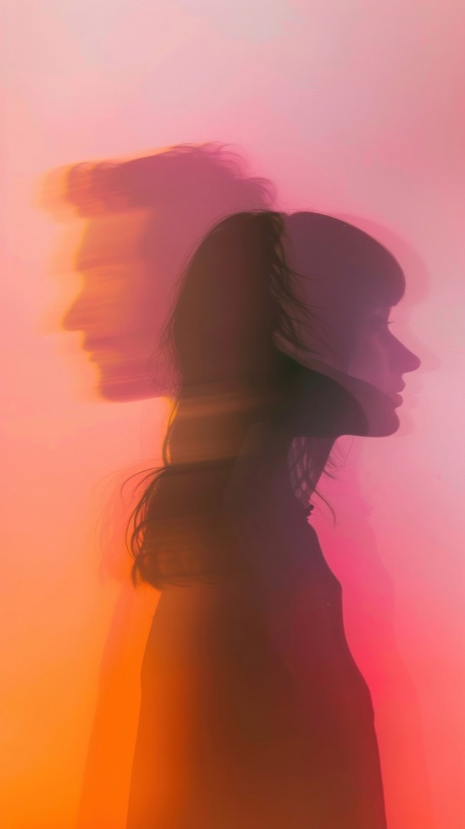 Abstract double-profile portrait representing couples communication, connection, and shared understanding.