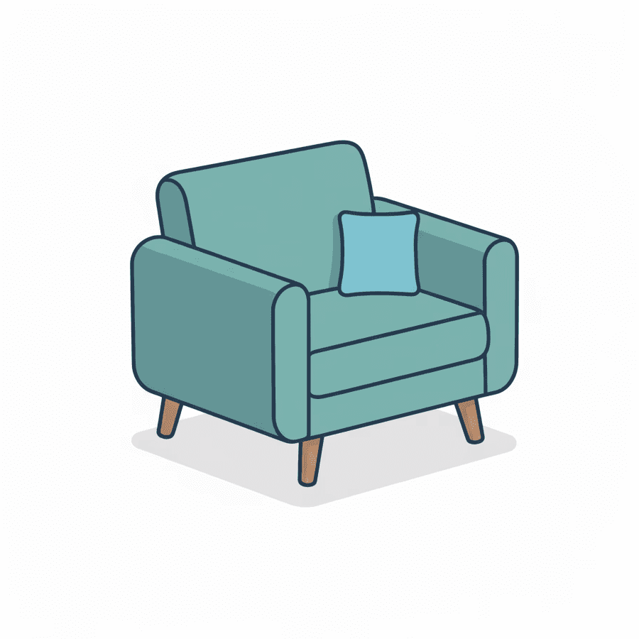 Blaues Icon eines Sessels