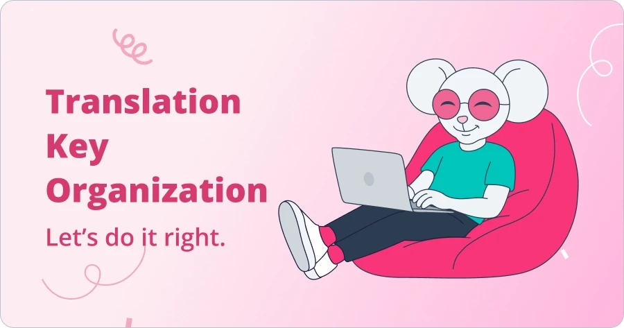 Blogpost cover image: "Learn how to organize translation keys in Tolgee.