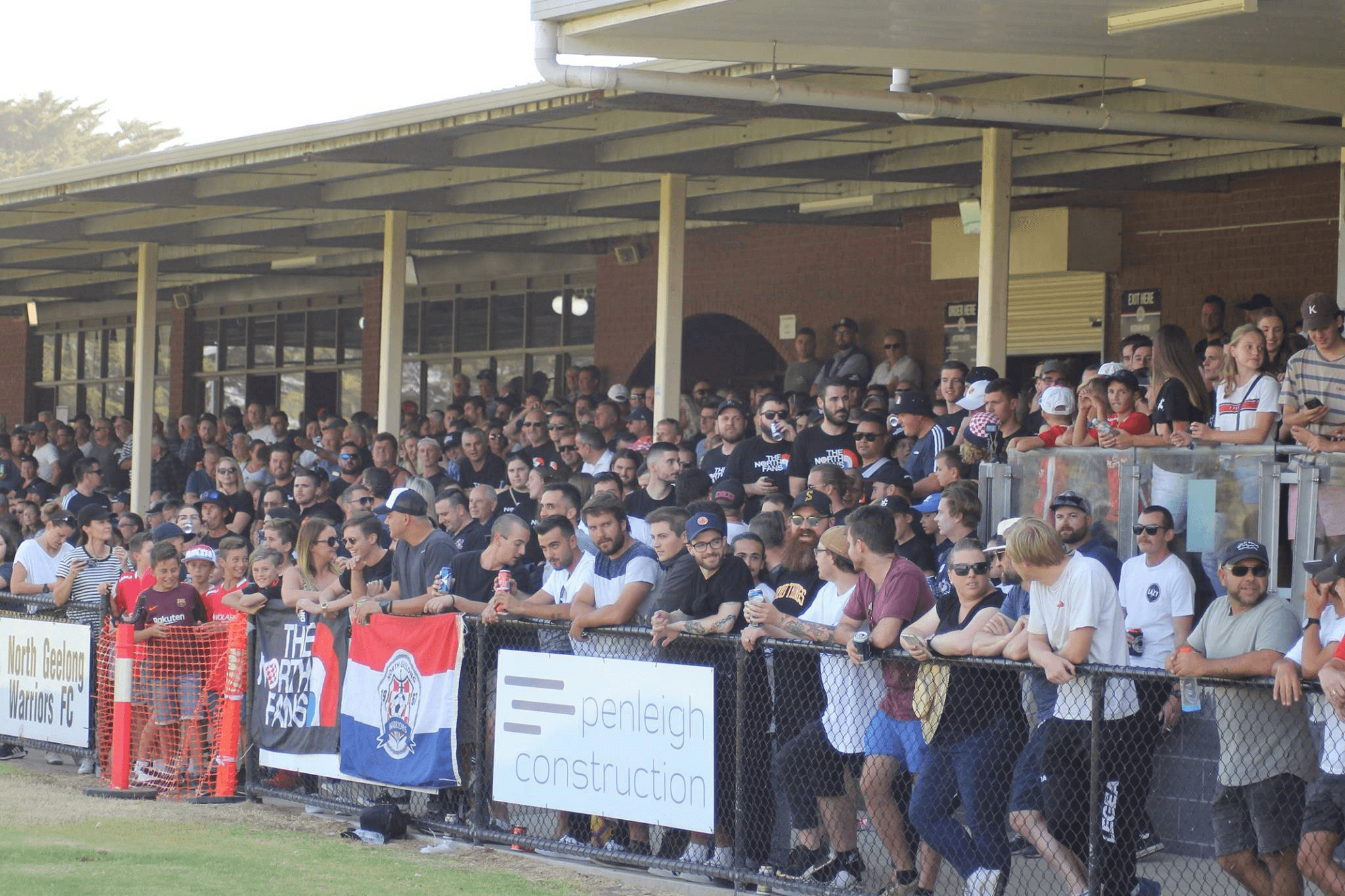 Supporters watching a North Geelong Warriors home match at Elcho Park