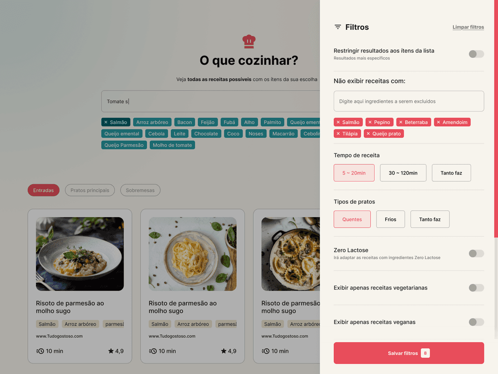 Expanded filter menu showing selectable options for refining results.