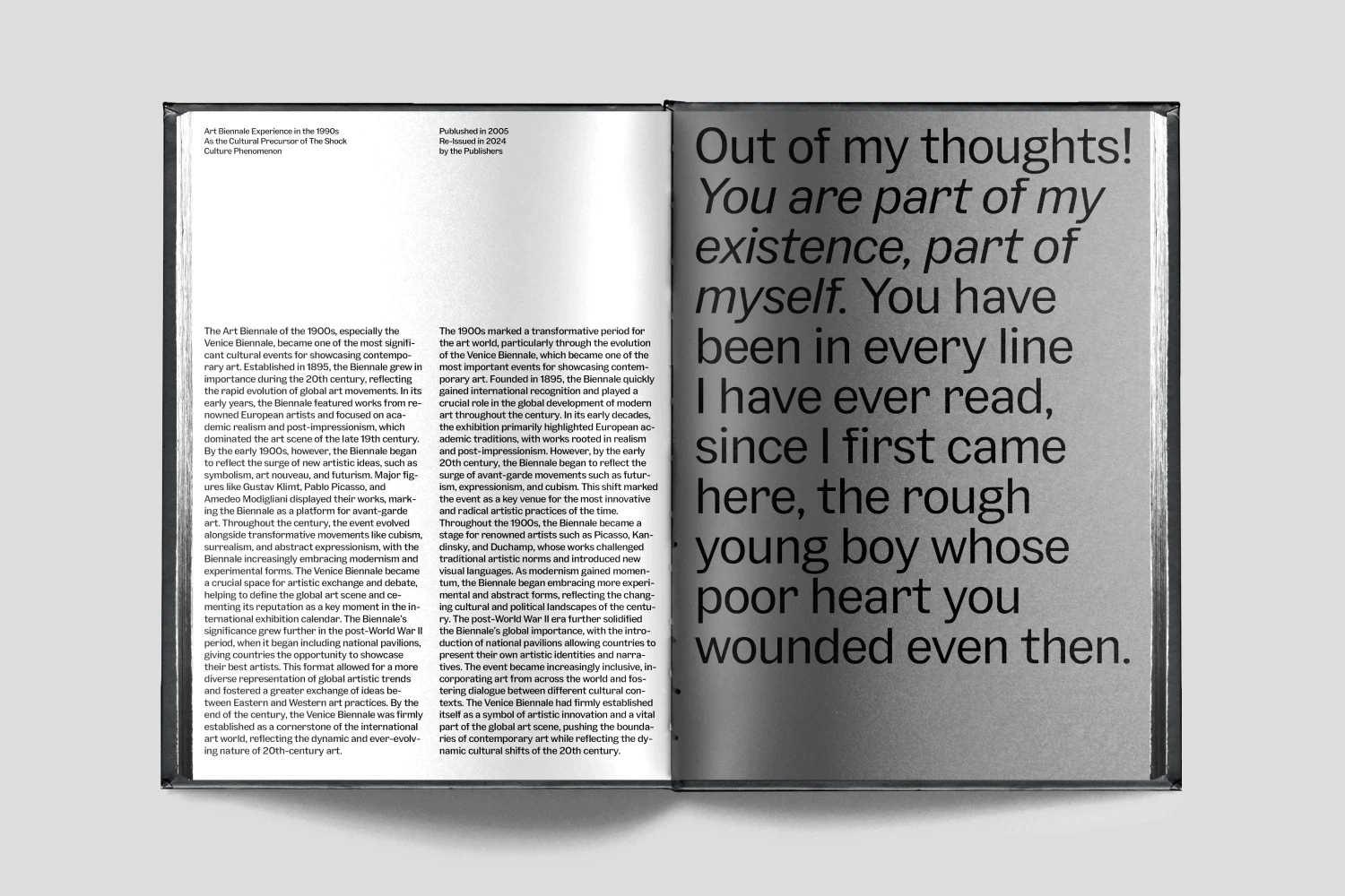 Book mockup with Jouter Sans typeface, combining modern sans serif headlines and clear small text