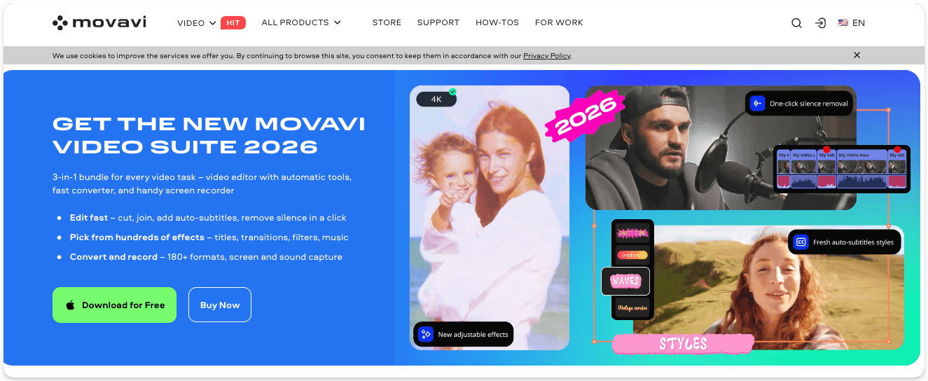 Movavi video editing suite