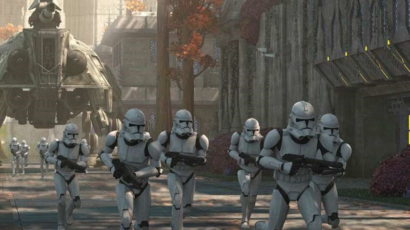 Clones with guns running on the streets