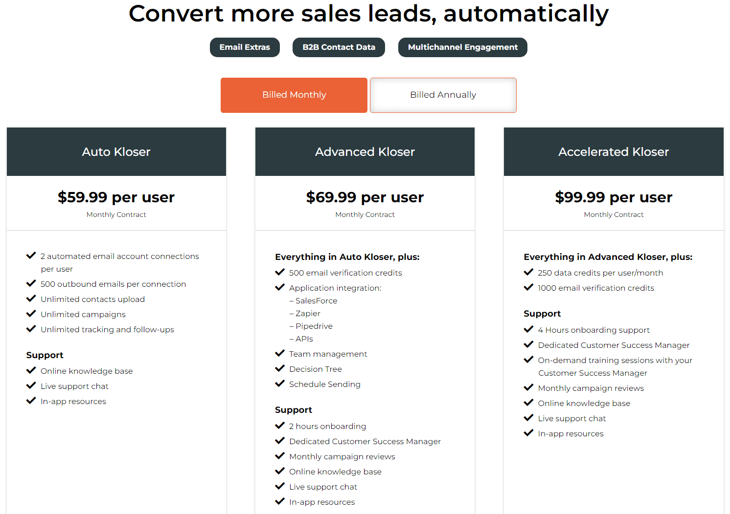 Autoklose Pricing and Plans