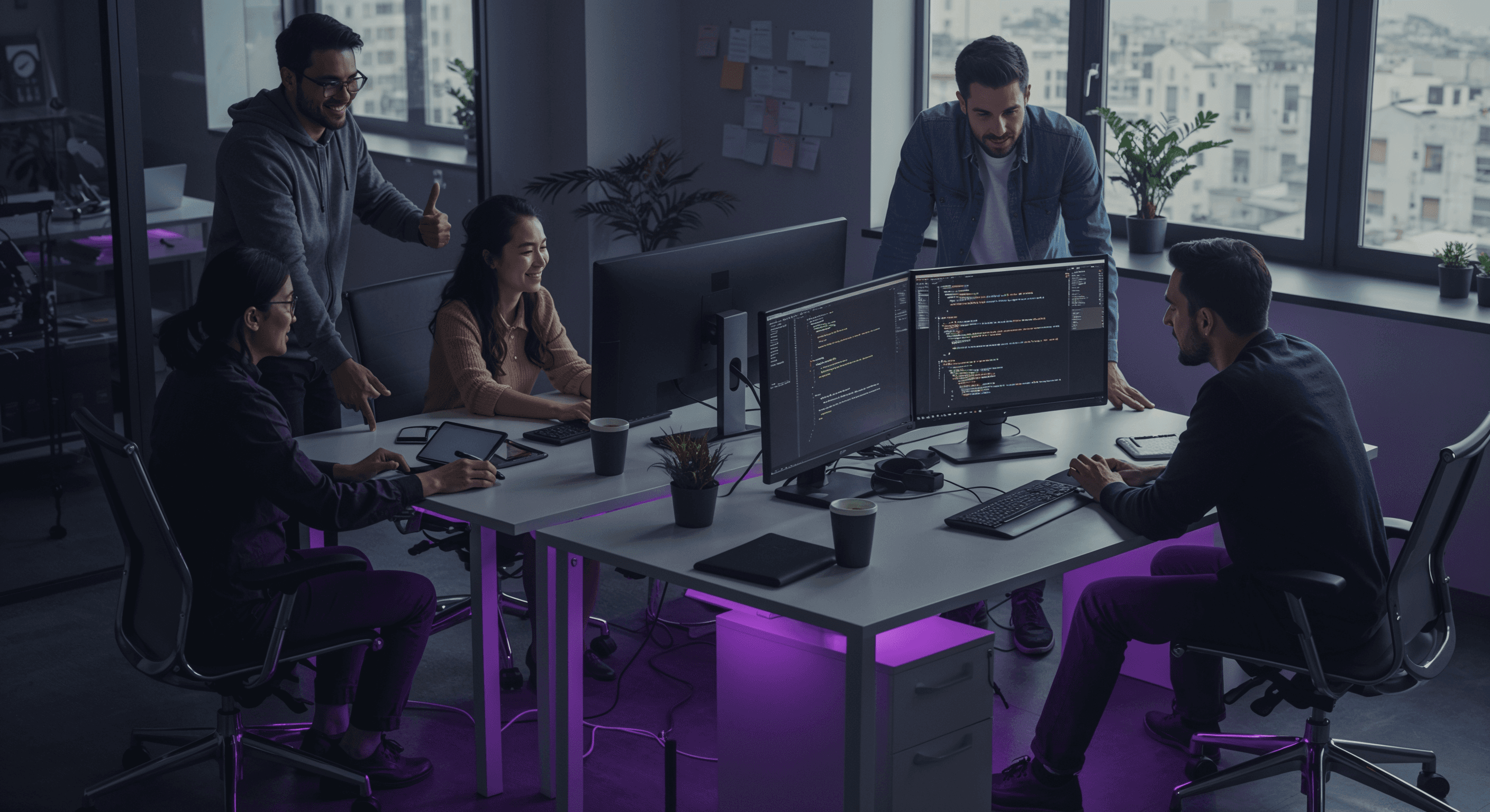 A woman in the office at work
