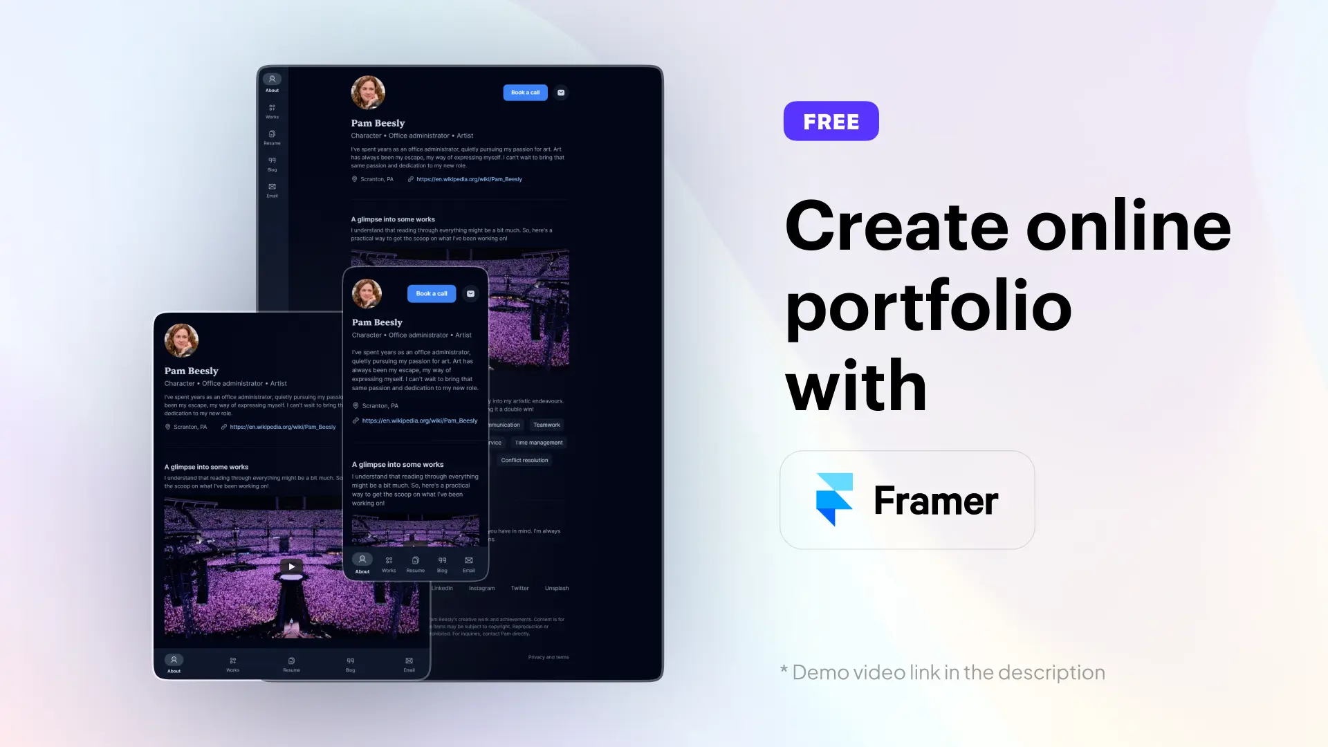  Framer online portfolio/profile template. A quick and simple one for people who wants it simple.