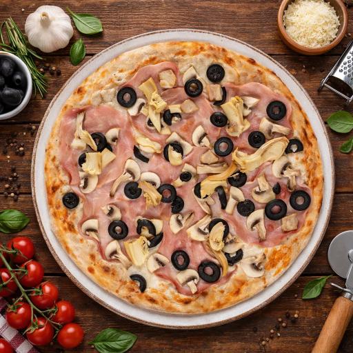 pizza with green leaf vegetable