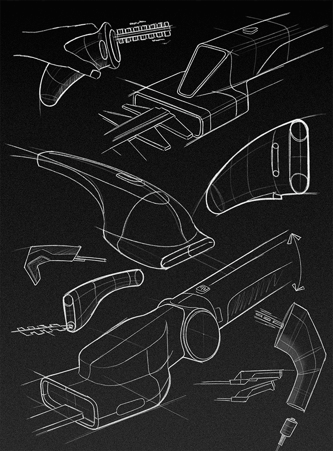 White sketches on a black background by Mathis Gauguelat