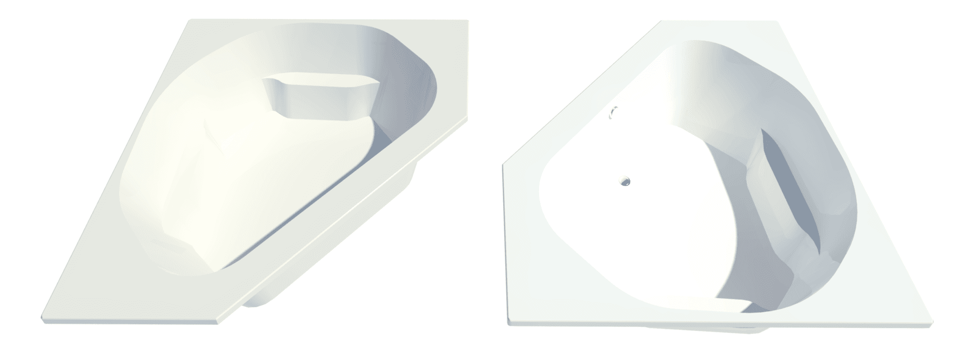 Americh’s Quantum 6060 drop-in bathtub with two colors.