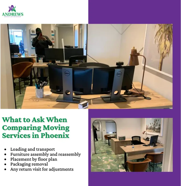 Andrews Installation Group office moving and furniture assembly in Phoenix.
