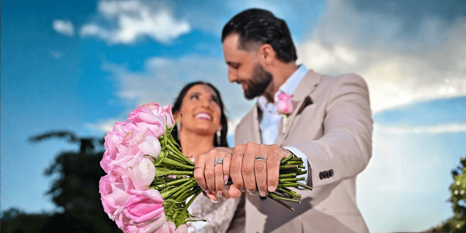 A couple celebrating their destination wedding, showcasing Elegant Wedding Designs' expertise in crafting seamless, personalized, and magical wedding experiences.