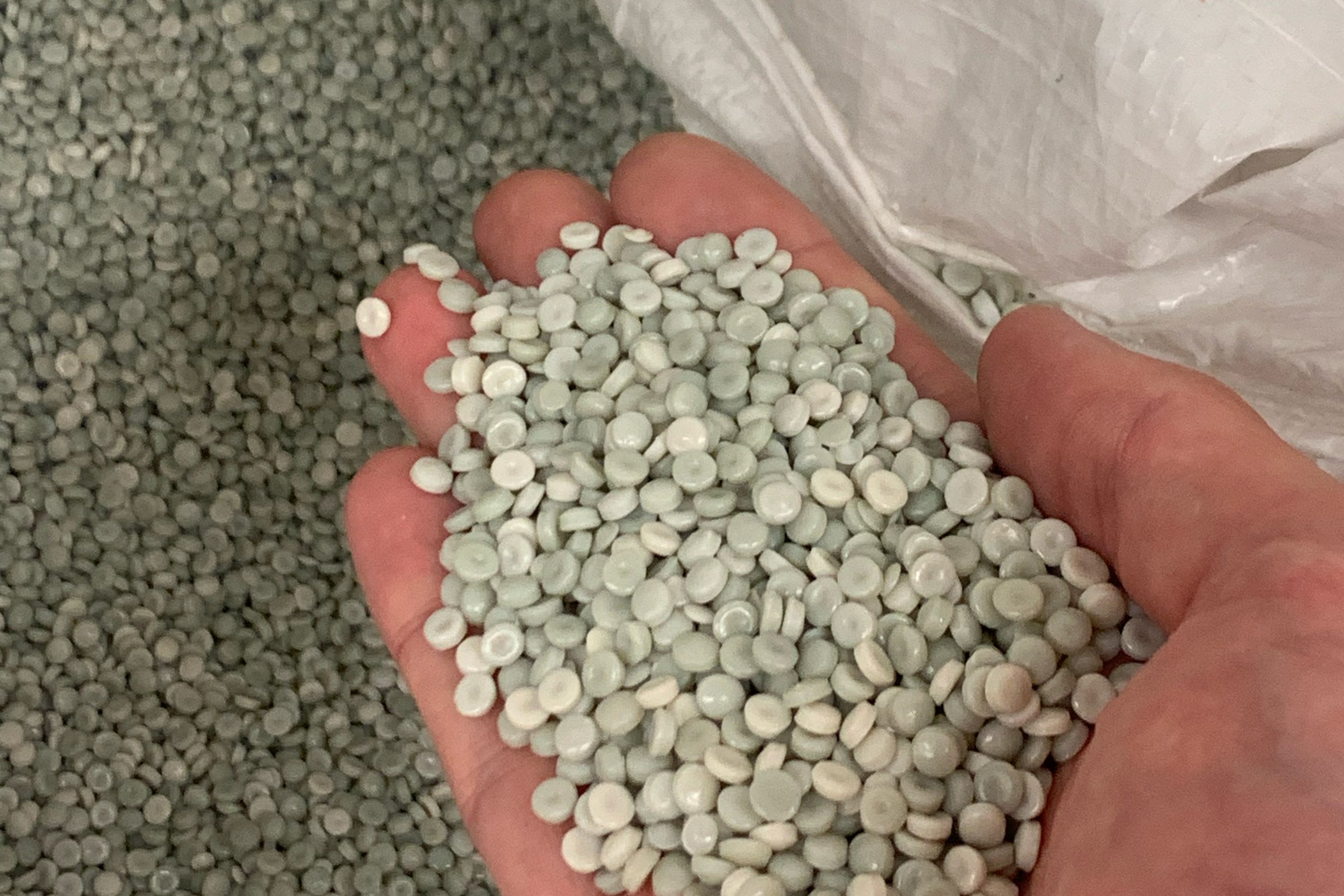 Image of recycled plastic granules