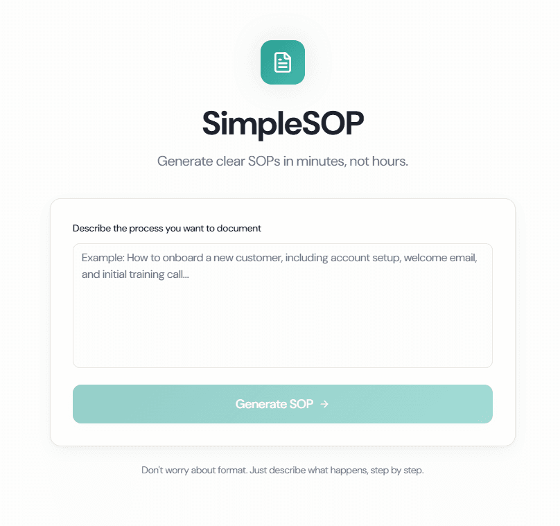 simplesop_webapp_screenshot