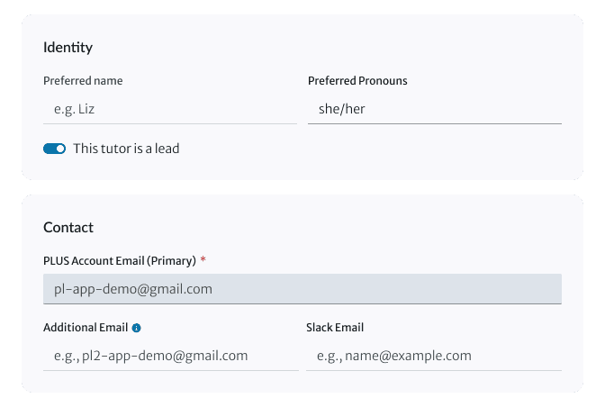Grouped profile details