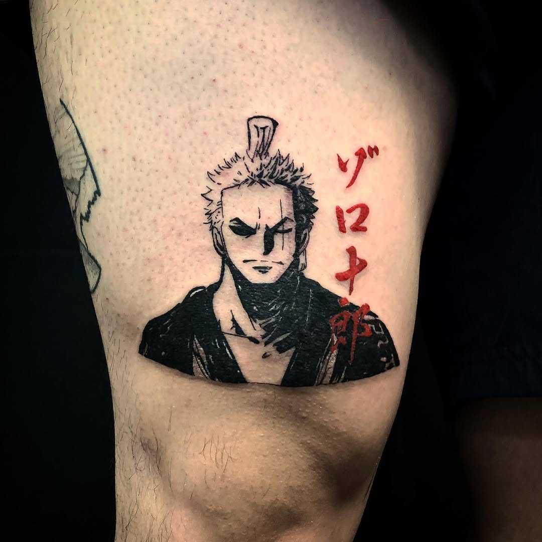 zoro wanted poster in Wano tattoo