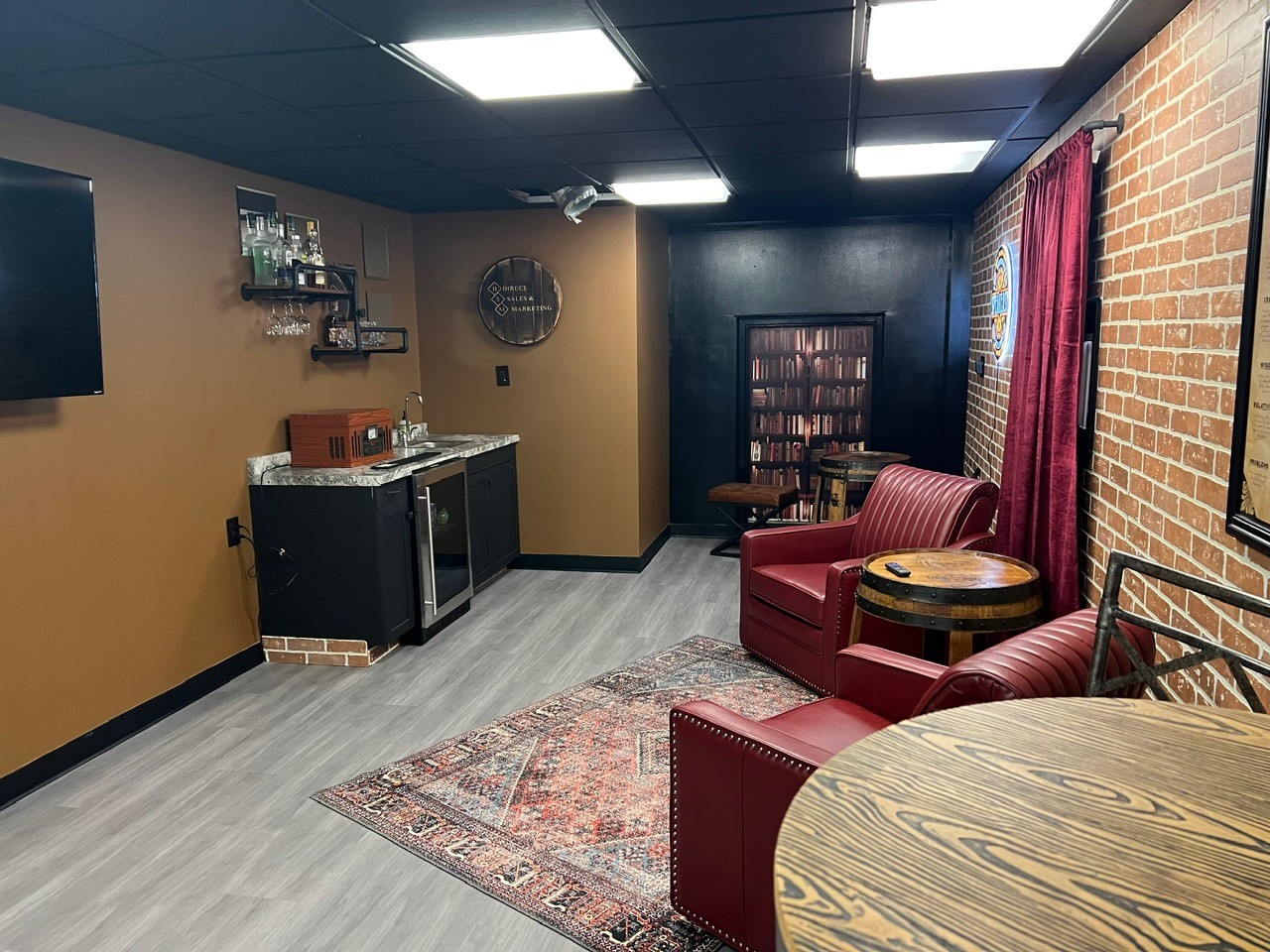 room designed as speakeasy