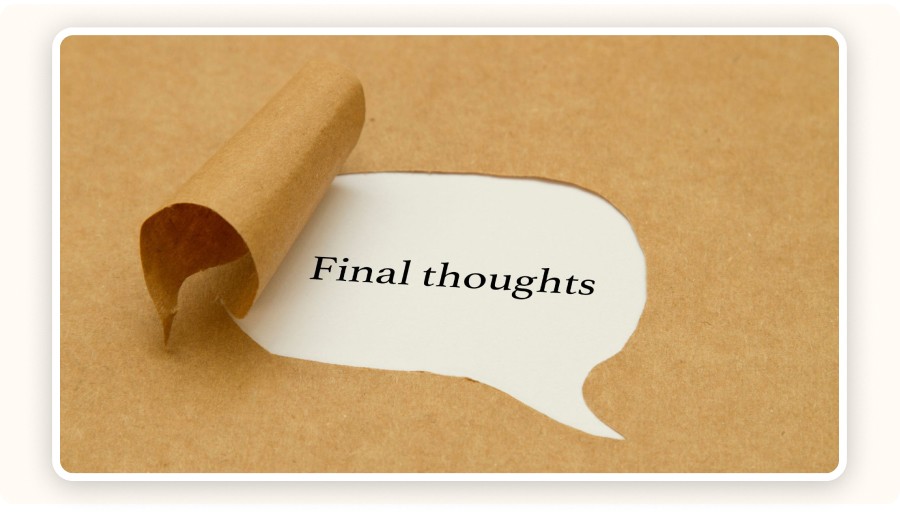 Texte “Final thoughts” (dernières réflexions)
