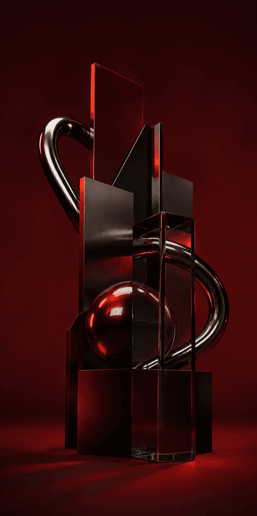 Geometric elements on a red BG