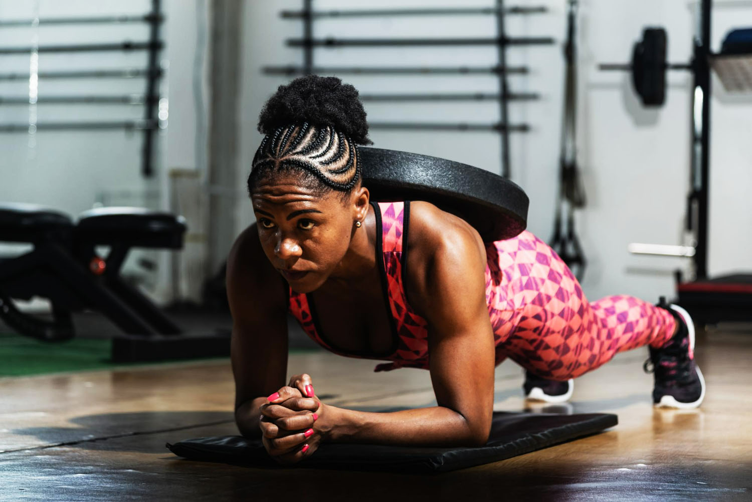Athlete working out