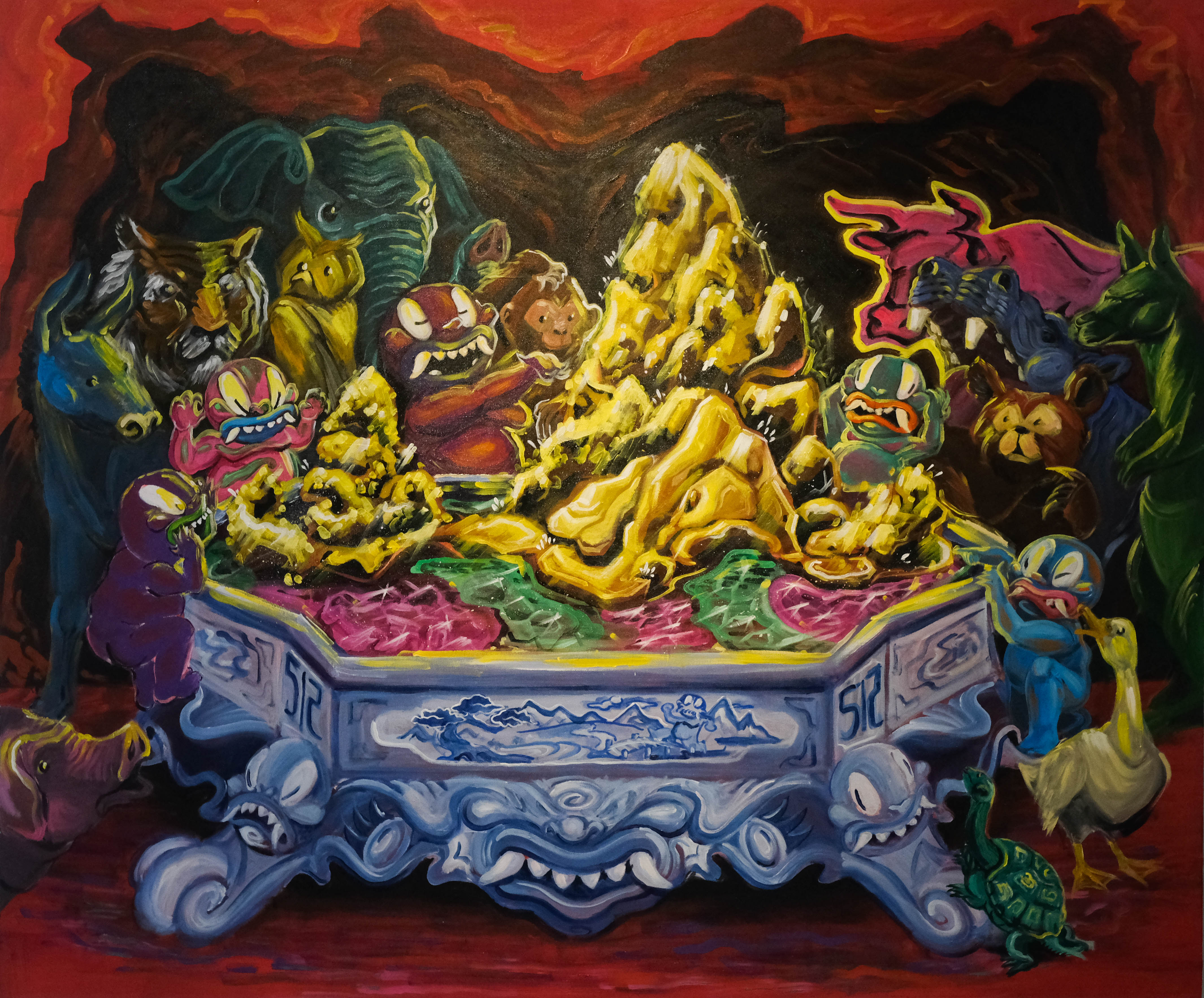 premium art poster and canvas prints, with originals available, from QART , of the artwork " Hòn non bộ "