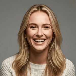 woman in white shirt smiling