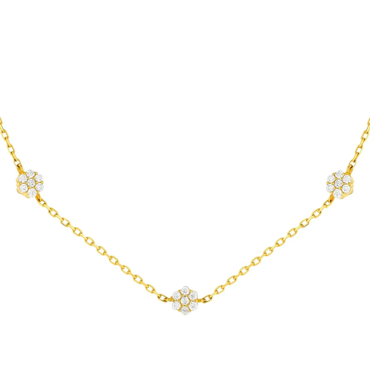 Collier en or jaune 375 serti de oxydes de zirconium